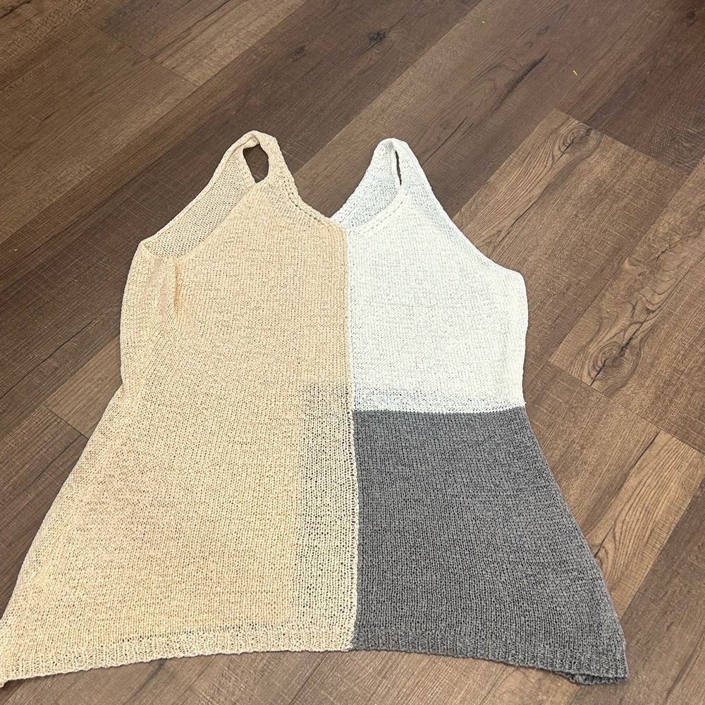 Cream Asymmetrical Sleeveless Tank Top